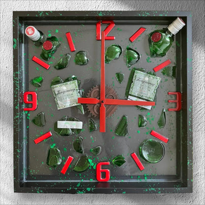 Design Clock with Bottles A 